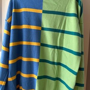 Fisoew Womens Striped Pullover Sweater Crew Neck Long Sleeve Knitted NWOT SMALL